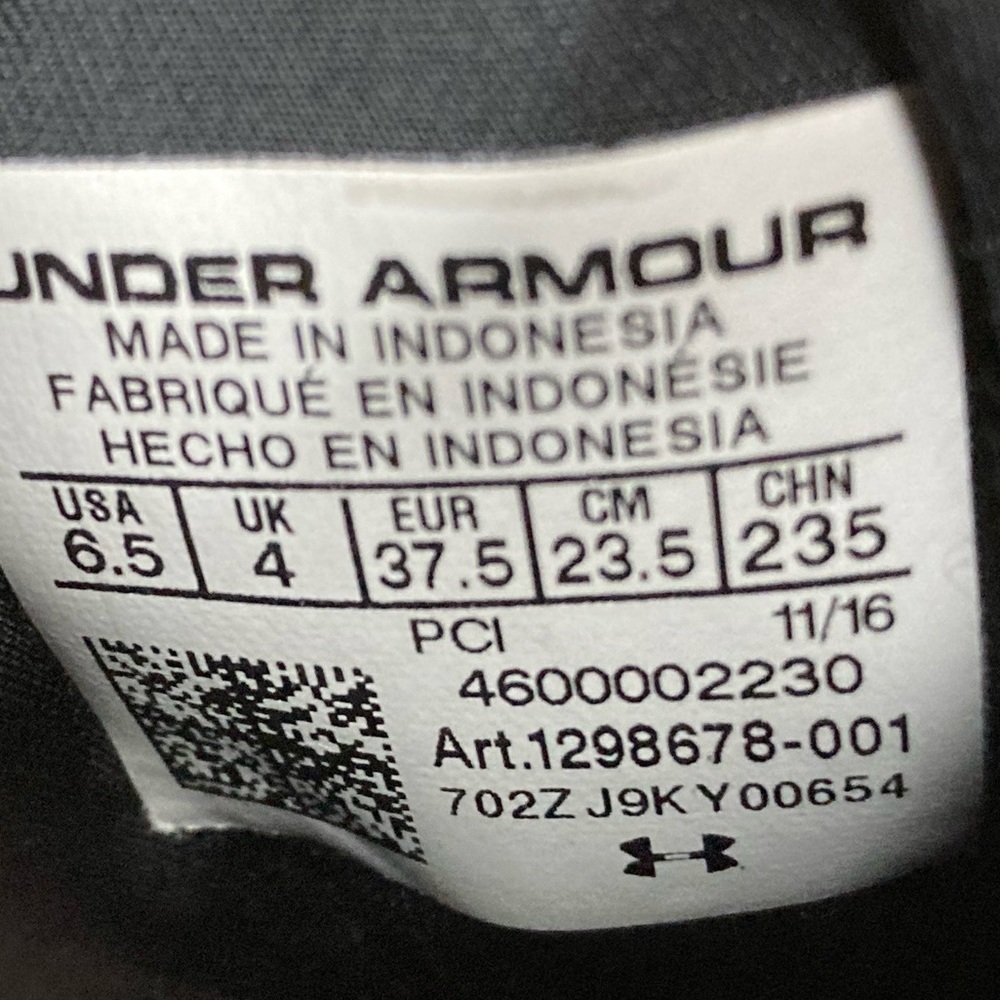 Under Armour Womens Cinch Drift 2 Black Athletic Sneaker Shoes - Size US 6.5 - Picture 11 of 11